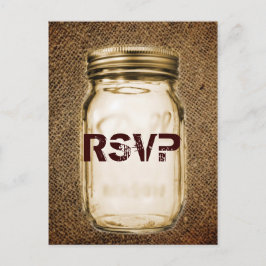 Maurerglas Western Freilufthochzeit Postkarte