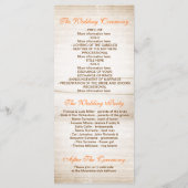 Maurerjar mit orangefarbenen Blume Hochzeitsprogra Programm (Rückseite)