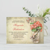 Maurerjar rustikale Brautdusche Einladungen (Stehend Vorderseite)