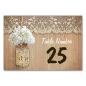 Maurerjar und Hydrangea rustikale Tischnummer (Rückseite)