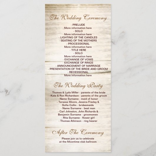 Maurerkirsche mit Lila rustikale Hochzeitsprogramm Programm (Rückseite)