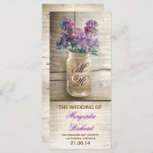 Maurerkirsche mit Lila rustikale Hochzeitsprogramm Programm (Vorne/Hinten)