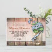 Maurerkirsche rustikales Brautparty aus Holz lädt Einladung (Stehend Vorderseite)