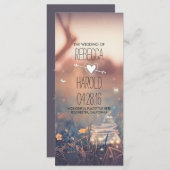 Maurerkirsche und Glühwürmchen rustikale Hochzeits Programm (Vorne/Hinten)