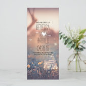 Maurerkirsche und Glühwürmchen rustikale Hochzeits Programm (Stehend Vorderseite)