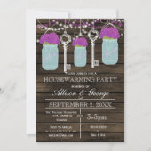 Maurerkirschen aus Stallholz Schlüssel rustikale H Einladung (Vorderseite)