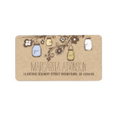 Maurerkirschen kraft rustikale Hochzeitsplatten Adressaufkleber (Vorne)