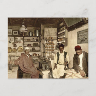Maureskes Kaffeehaus, Algier, Algerien Vintage-Fot Postkarte