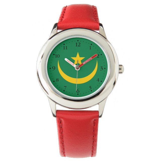 Mauretanien Alte Flagge Armbanduhr (Vorderseite)