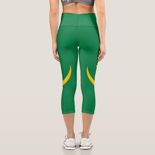 Mauretanien Alte Flagge Capri Leggings (Rückseite)