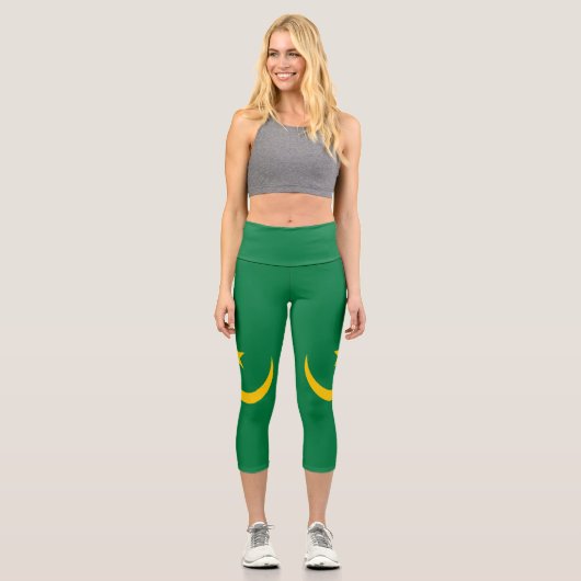 Mauretanien Alte Flagge Capri Leggings (Vorderseite)