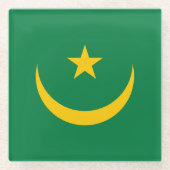 Mauretanien Alte Flagge Glasuntersetzer (Vorderseite)