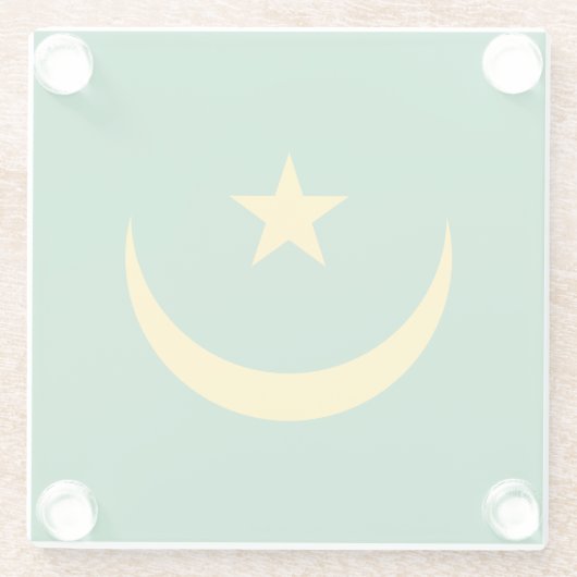 Mauretanien Alte Flagge Glasuntersetzer (Rückseite)