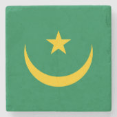 Mauretanien Alte Flagge Steinuntersetzer (Vorderseite)