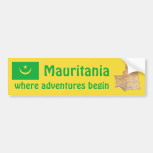Mauretanien Flagge + Karte Heckscheibenaufkleber Autoaufkleber