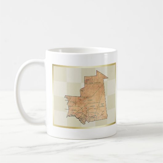 Mauretanien-Flagge + Karten-Tasse Kaffeetasse (Links)