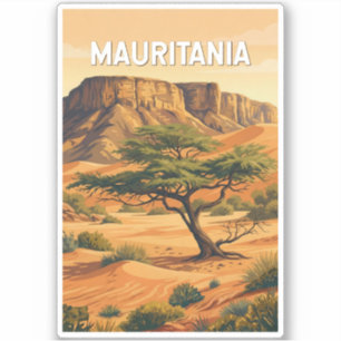 Mauretanien Illustration Reise Kunst Vintage Aufkleber