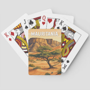 Mauretanien Illustration Reise Kunst Vintage Spielkarten