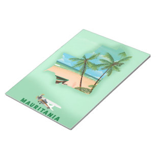 Mauretanien illustriertes Reiseplakat Notizblock