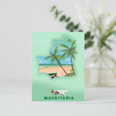 Mauretanien illustriertes Reiseplakat Postkarte (Stehend Vorderseite)