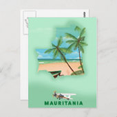 Mauretanien illustriertes Reiseplakat Postkarte (Vorne/Hinten)