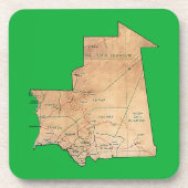Mauretanien Map Untersetzer (Vorderseite)