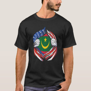 Mauretanienflagge Amerikanische Stolz T-Shirt