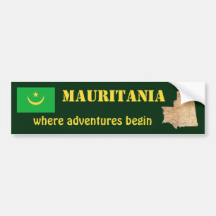 Mauretanienflagge + Karte Autoaufkleber