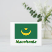 Mauretanienflagge mit Name Postkarte (Stehend Vorderseite)