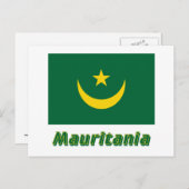 Mauretanienflagge mit Name Postkarte (Vorne/Hinten)