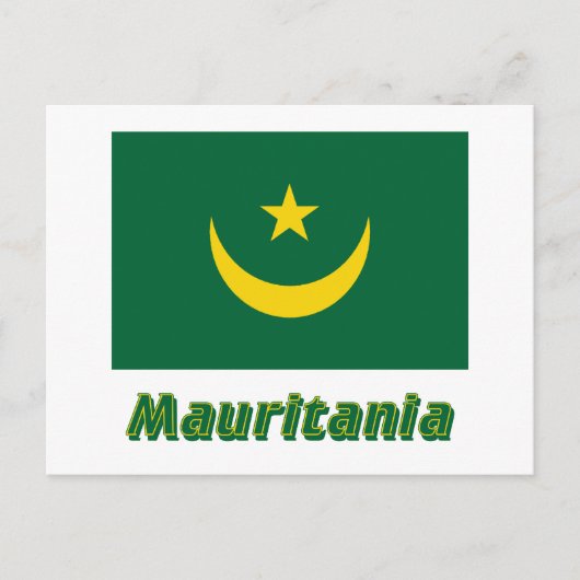 Mauretanienflagge mit Name Postkarte (Vorderseite)