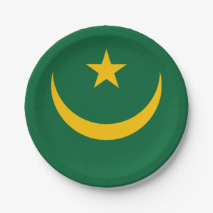 mauretanische Flagge Pappteller