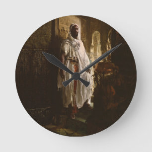 Mauretanischer Häuptling Afrikanische Kunst Malere Runde Wanduhr