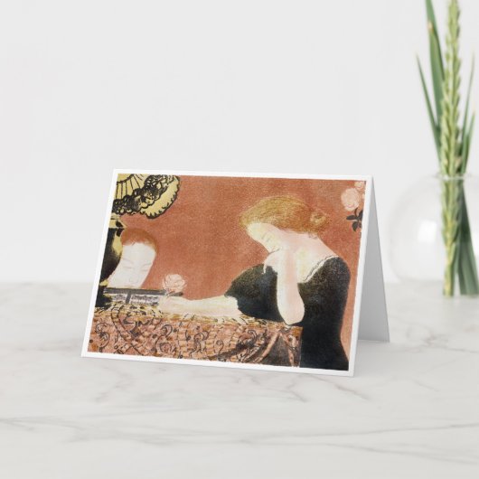 Maurice Denis, eine Frau, die eine Rose hält Karte (Vorderseite)