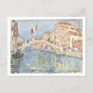 Maurice Prendergast Malerei "Eine Brücke in Venedi Postkarte