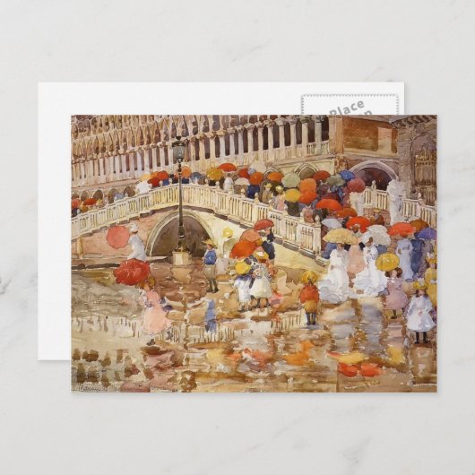 Maurice Prendergast - Regenschirme Postkarte (Vorne/Hinten)