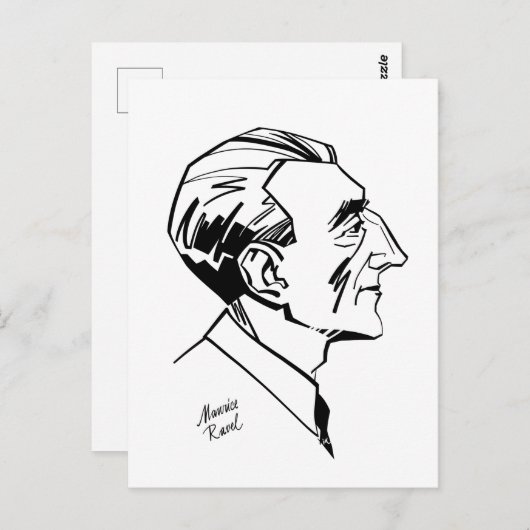 Maurice Ravel Postkarte (Vorne/Hinten)