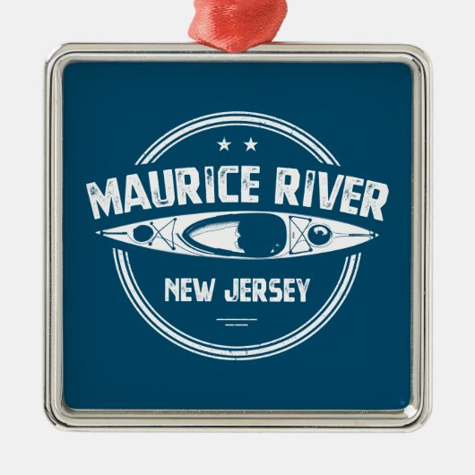 Maurice River New Jersey Kayaking Ornament Aus Metall (Vorne)