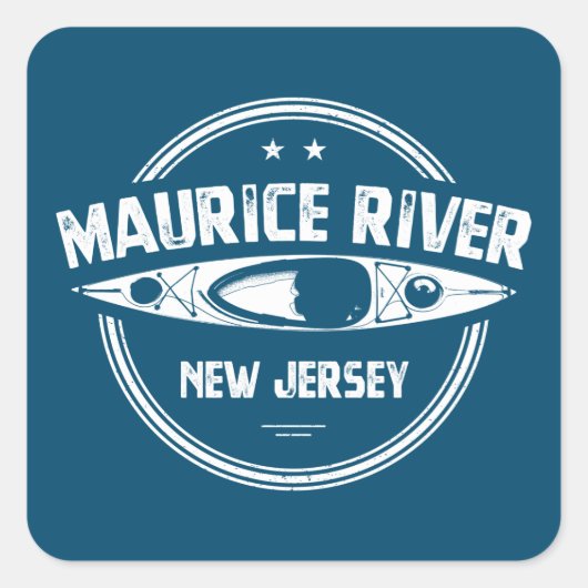 Maurice River New Jersey Kayaking Quadratischer Aufkleber (Vorderseite)