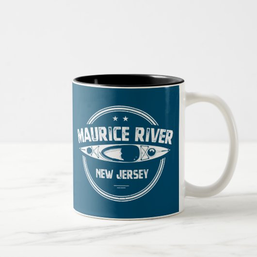 Maurice River New Jersey Kayaking Zweifarbige Tasse (Rechts)