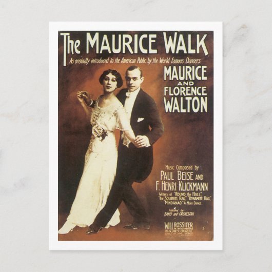 Maurice Walk Vintag Songbook Cover Postkarte (Vorderseite)
