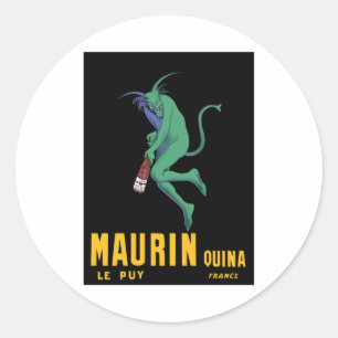 Maurin Quina - Cappiello 1906 - Absinth-Aperitif Runder Aufkleber