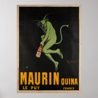 Maurin Quina Cappiello Absinthe Apertif Vintag Poster