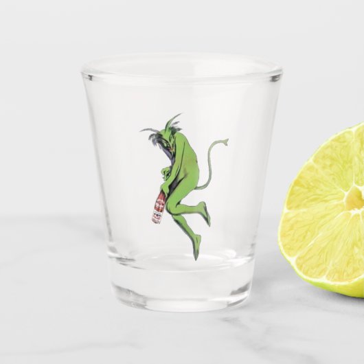Maurin Quina Green Devil Schnapsglas (Vorderseite)
