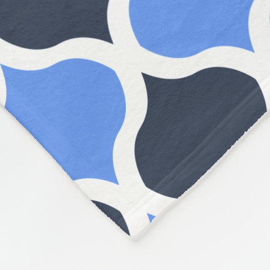 Maurisch Arabesque (Kornblume und Schwarz) Fleecedecke (Ecke)