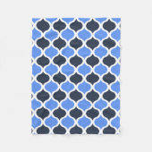 Maurisch Arabesque (Kornblume und Schwarz) Fleecedecke (Vorderseite)