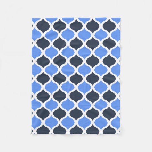 Maurisch Arabesque (Kornblume und Schwarz) Fleecedecke (Vorderseite)