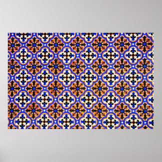 Maurische Kachel, Alhambra, Spanien Poster