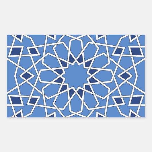 Maurische Kachel-Rechteck-Aufkleber Rechteckiger Aufkleber (Vorderseite)