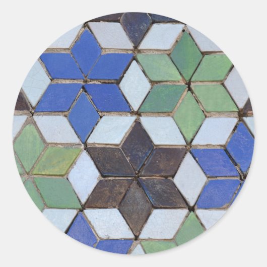 Maurische Sternmuster-Sticker Runder Aufkleber (Vorderseite)